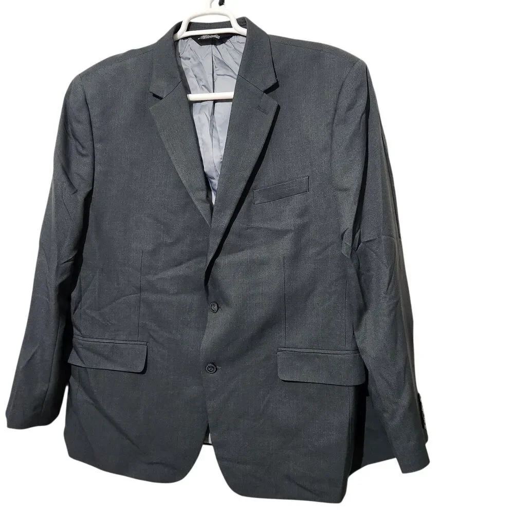 Haggar Mens Blazer Size 50R Gray Tailored Fit Travel Performance.   New